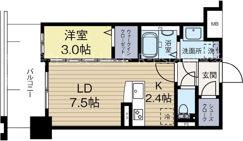 ネストピア博多グランドステージ3 803号室 間取り