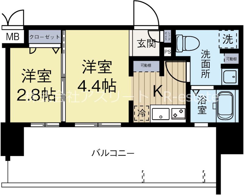 グランフォーレ箱崎アネックス 802号室 間取り