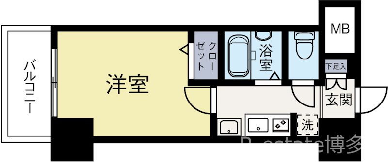 エステムコート博多祇園ツインタワーファーストステージ 1403号室 間取り