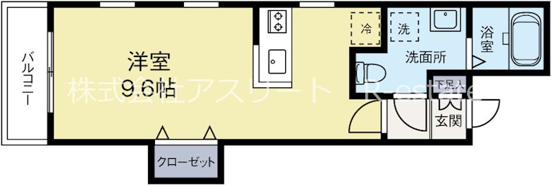 ルミウス中州 103号室 間取り