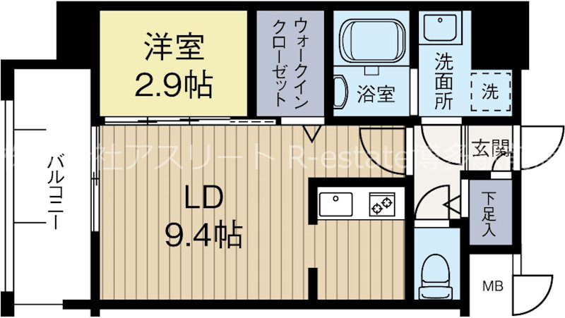 エンクレスト天神LARK 1118号室 間取り