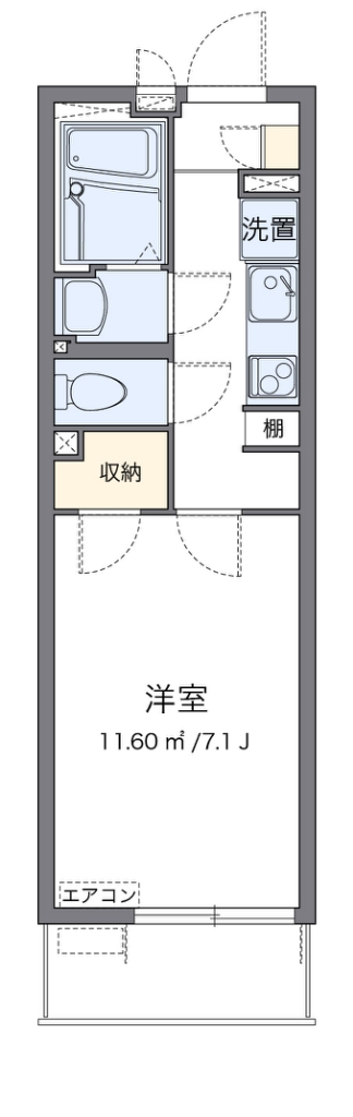 クレイノきよみ通り 103号室 間取り