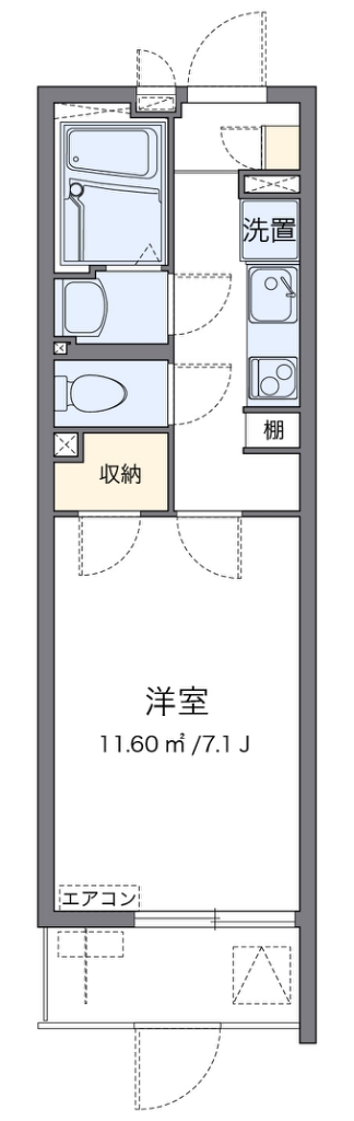 クレイノきよみ通り 105号室 間取り