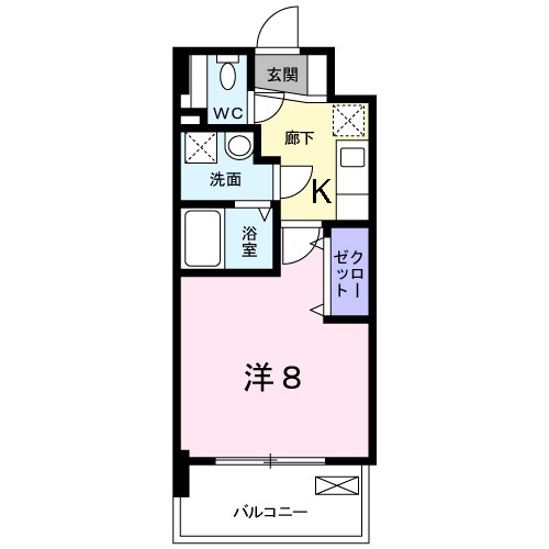 グランドクリーンヒット松田 404号室 間取り