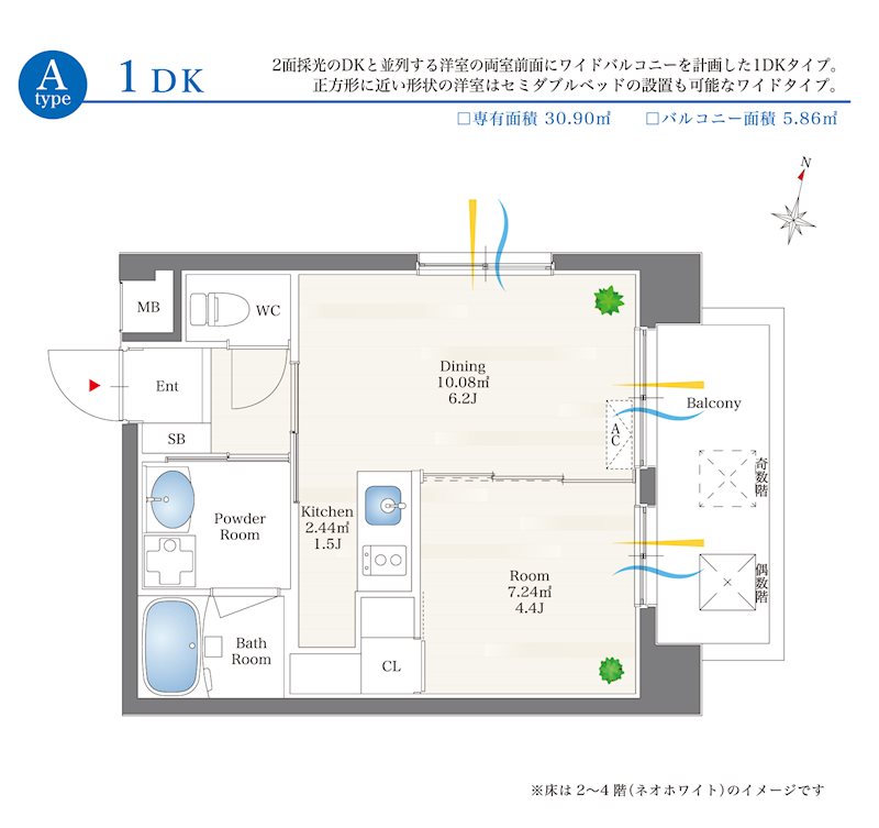リアンシエルブルー香椎宮前 801号室 間取り