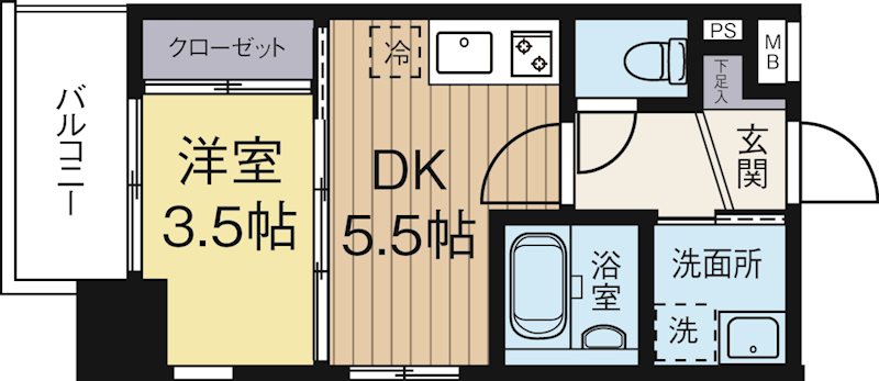 ヴィラージュ天神 201号室 間取り
