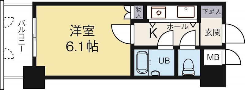 朝日プラザ博多8 805号室 間取り