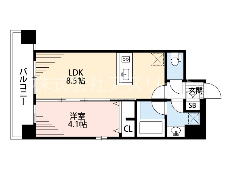 ラファセエスペランサ大濠 604号室 間取り