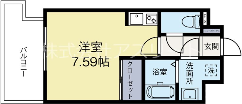 モダンパラッツォ博多駅南Vogue 202号室 間取り