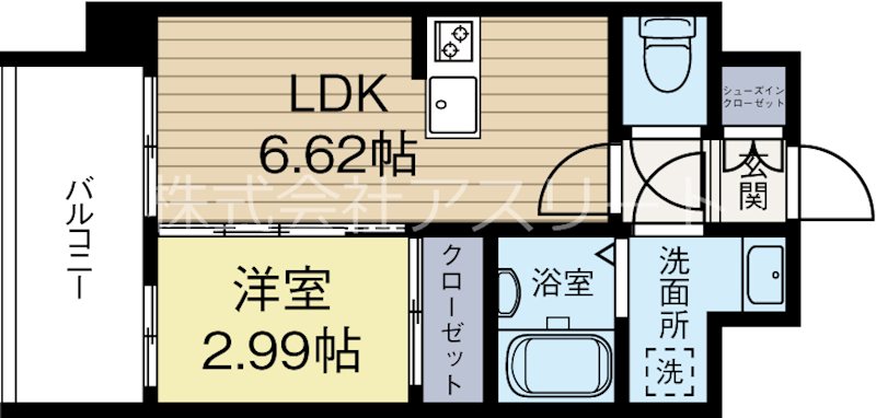 モダンパラッツォ博多駅南Vogue 301号室 間取り