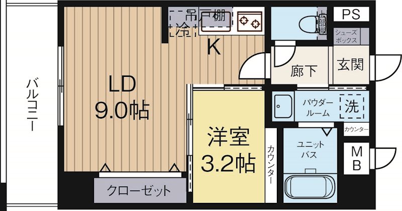 ウインステージ大博通り 602号室 間取り