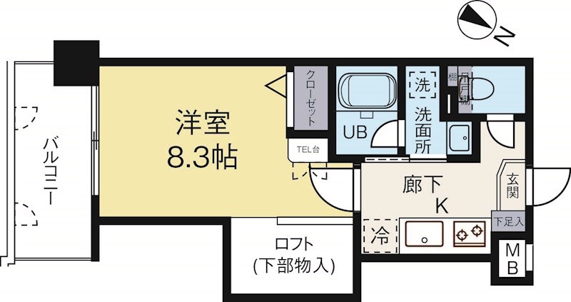 アクタス天神アネックス 806号室 間取り