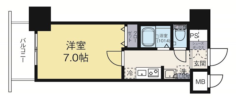 エステムコート博多駅前アヴェール 1403号室 間取り