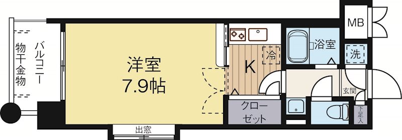 エンクレスト大博通り 901号室 間取り