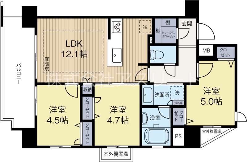 オープンレジデンシア大濠西 205号室 間取り