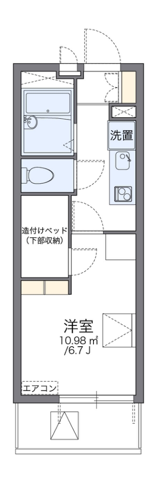 レオパレス葵 402号室 間取り