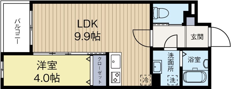 アヴァンセ千早 407号室 間取り
