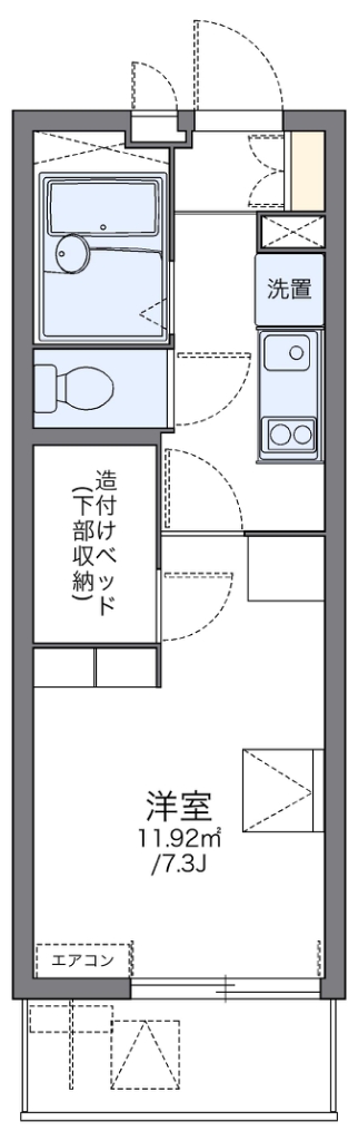 レオパレス空港通Ⅲ 209号室 間取り