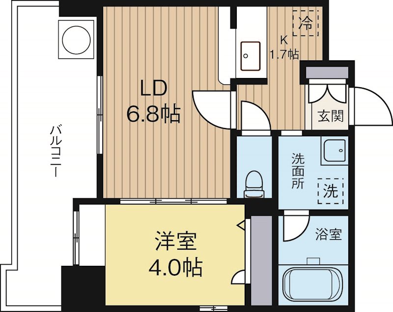 アクタス薬院3 402号室 間取り