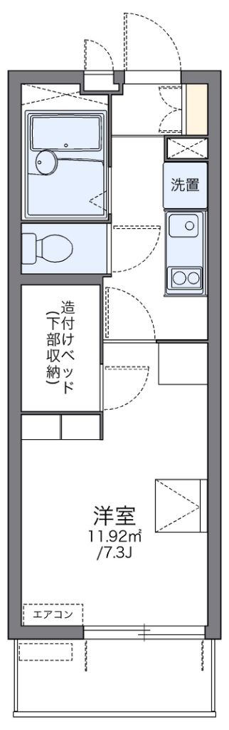 レオパレス空港通Ⅲ 405号室 間取り