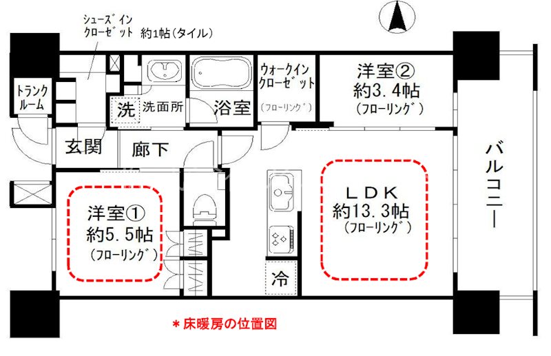 パークホームズ大濠公園フロント 202号室 間取り