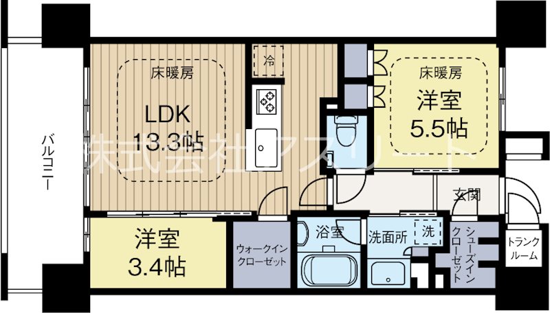 パークホームズ大濠公園フロント 302号室 間取り