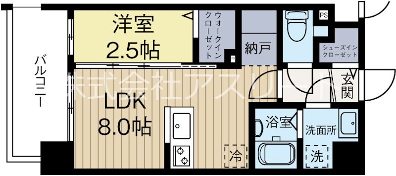モダンパラッツォ博多フロント 801号室 間取り