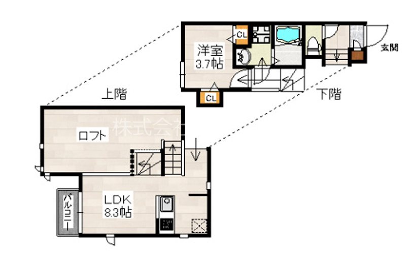 CB箱崎パルク 201号室 間取り