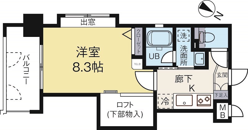 アクタス天神セントラルタワー 307号室 間取り
