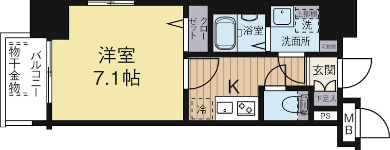 エステムプラザ天神EASTプレミアムタワー 401号室 間取り