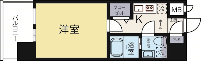 エステートモア博多公園通り 1408号室 間取り