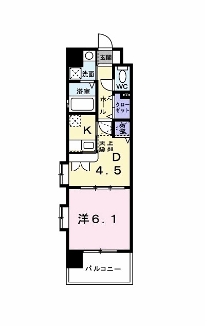 ルービアーレ 607号室 間取り