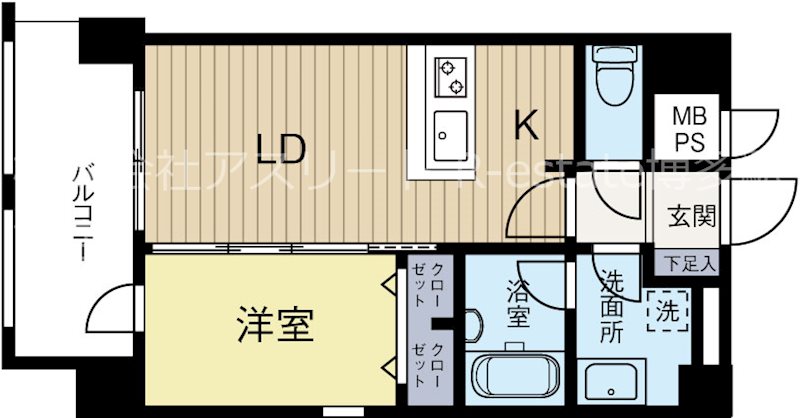 ラファセエスペランサ大濠 203号室 間取り