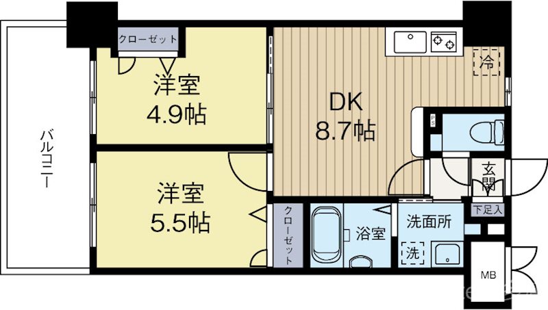 プレスタイル博多EAST 703号室 間取り