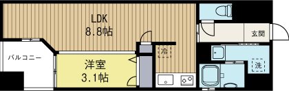 ロールベール博多駅前 201号室 間取り