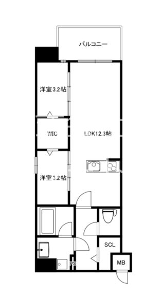 モダンパラッツォ六本松noblesse 801号室 間取り