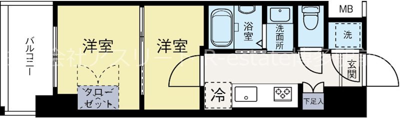 CLUBORIENTNo.103 1403号室 間取り