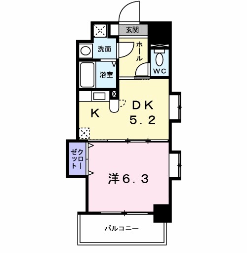 グレイス竹下 401号室 間取り