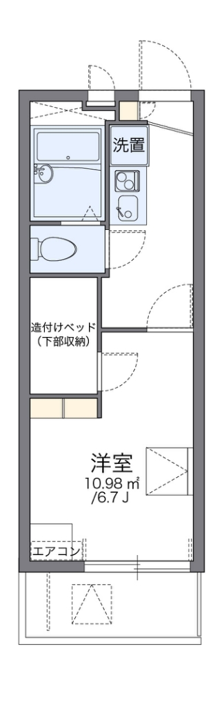 レオパレス葵 201号室 間取り