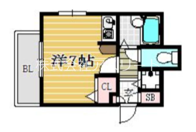 ダイナコート大博通リ 401号室 間取り