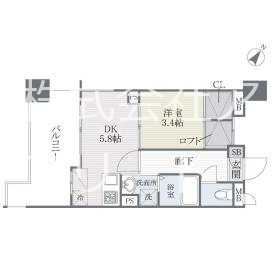 S-FORT博多東Ⅰ 803号室 間取り
