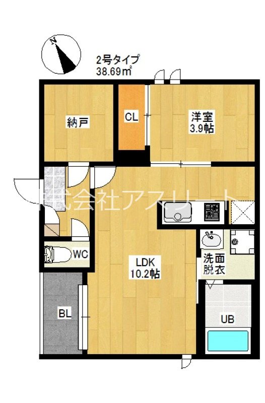 REGALESTグランソレイユ箱崎 102号室 間取り