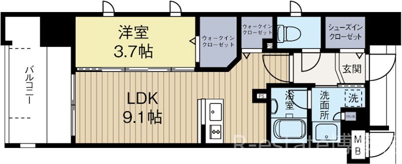 デュレジア薬院テラス 401号室 間取り
