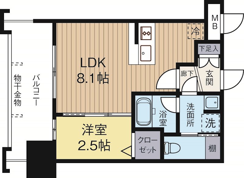 ドゥーエ赤坂 1203号室 間取り
