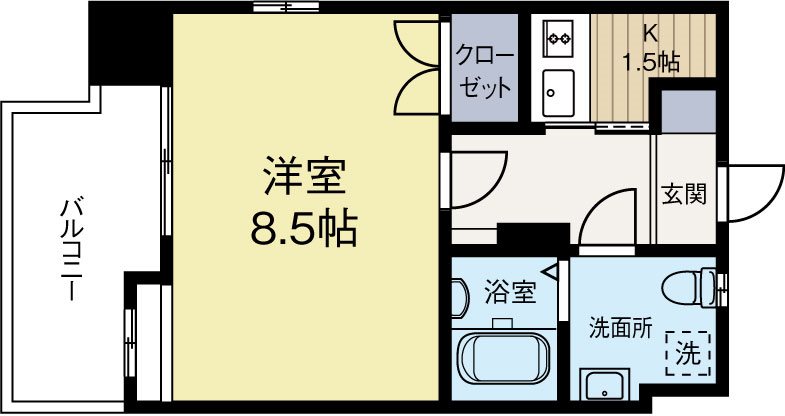 エミリエ博多 1002号室 間取り