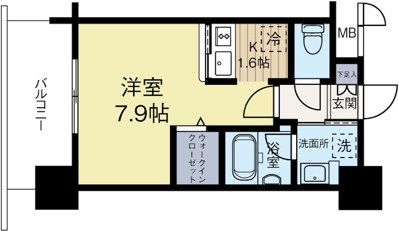 エンクレスト博多PREMIER 825号室 間取り