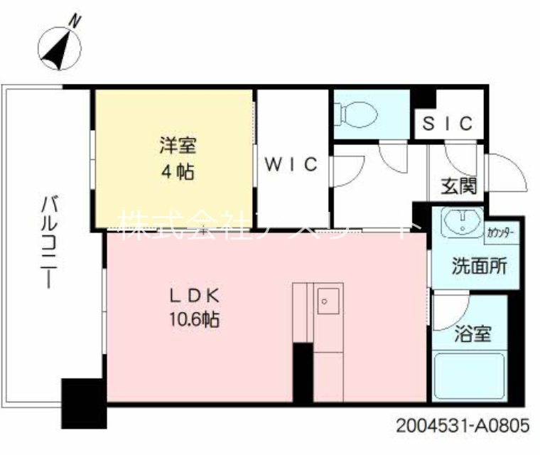 コムフォート薬院 805号室 間取り