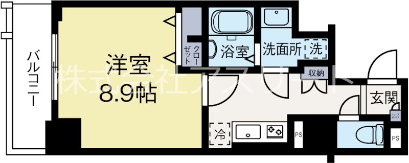 ピタゴラ箱崎 401号室 間取り