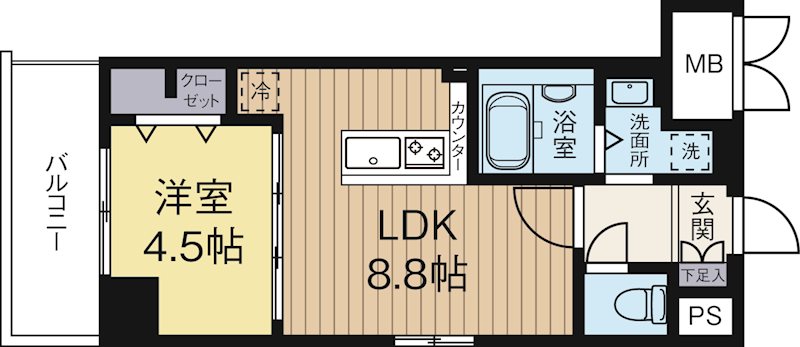 Plaisir薬院 terrace 1102号室 間取り