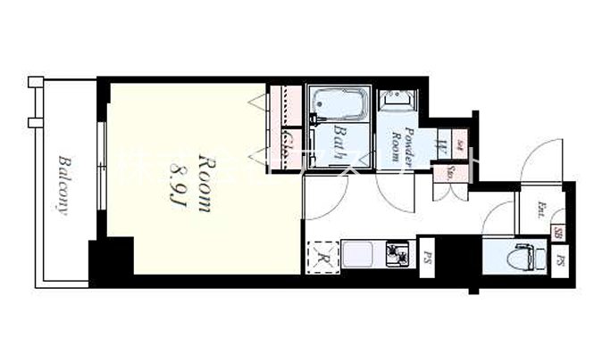ピタゴラ箱崎 301号室 間取り